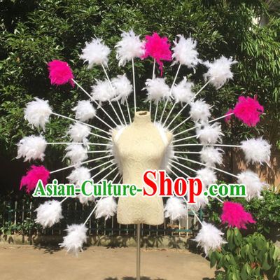 Custom Carnival Dance Back Accessories Miami Catwalks Wear Christmas Performance Props Halloween Cosplay Angel Feather Wings