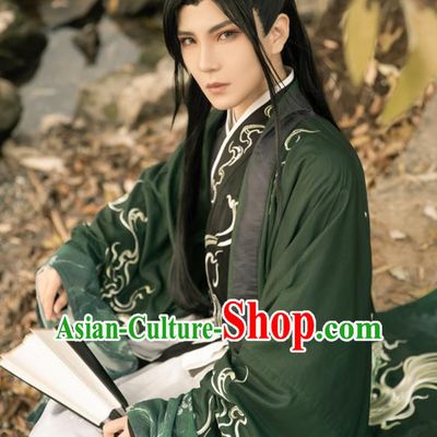 China Ming Dynasty Swordsman Historical Clothing Traditional Embroidered Hanfu Garments Ancient Young Male Costumes