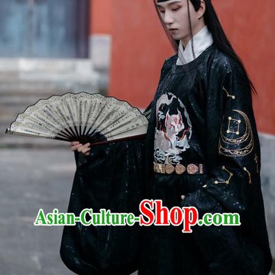China Ming Dynasty Royal Prince Historical Clothing Traditional Swordsman Hanfu Robe Ancient Young Childe Garment Costumes