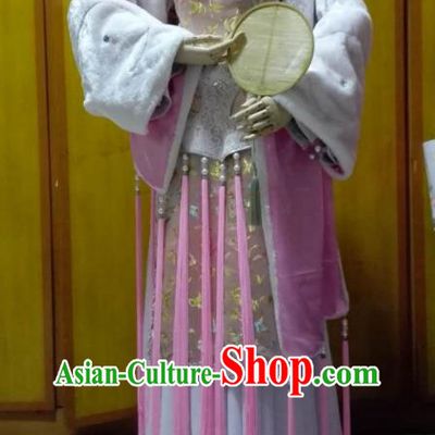 China Traditional Puppet Show Fairy Han Yancui Garment Costumes Ancient Palace Beauty Clothing Cosplay Princess Pink Dress Outfits