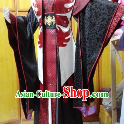 Chinese Ancient Royal Highness Robe Uniforms Traditional Cosplay King Clothing Puppet Show Swordsman Garment Costumes