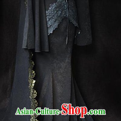 Top Cosplay Queen Black Dress Gothic Royal Countess Garment Costume Demon Angel Clothing
