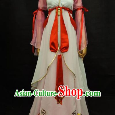 China Cosplay Palace Lady Pink Dress Outfits Traditional Game Court Beauty Garment Costumes Ancient Swordswoman Clothing