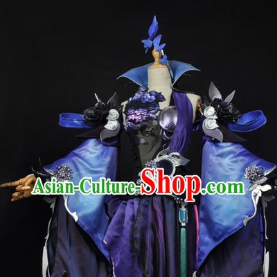 Top Traditional Chivalrous Woman Clothing Cosplay Fairy Purple Dress Game Role Female Knight Garment Costumes