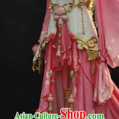 Top Moonlight Blade Swordswoman Garment Costumes Traditional Game Role Fairy Clothing Cosplay Young Beauty Pink Dress