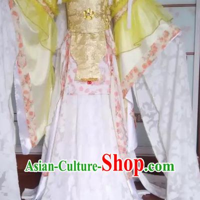 China Cosplay Princess Water Sleeve Dress Outfits Traditional Puppet Show Feng Cailing Garment Costumes Ancient Palace Beauty Clothing