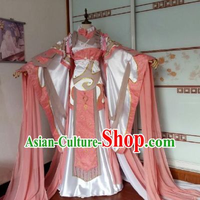 China Cosplay Fairy Pink Dress Outfits Traditional Puppet Show Princess Cui Luohan Garment Costumes Ancient Young Beauty Clothing