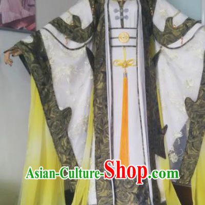 Chinese Ancient Emperor Uniforms Traditional Cosplay Monarch Su Huanzhen Clothing Puppet Show Swordsman Garment Costumes