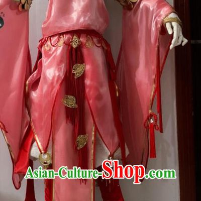 China Traditional Hanfu Chivalrous Male Pink Apparels Cosplay Swordsman Clothing Ancient Young Knight Garment Costumes