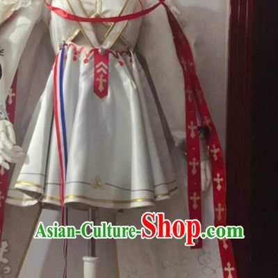 Custom Gothic Magic Lady Clothing Halloween Stage Performance Garment Costume Cosplay Moon Fairy White Dress