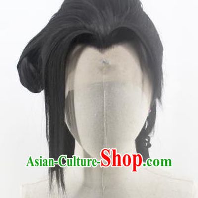 Chinese Cosplay Swordswoman Hair Accessories Ancient Young Lady Wigs Headwear Traditional Qin Dynasty Female Knight Hairpieces
