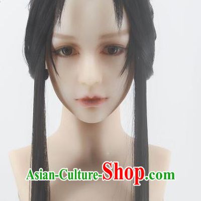 Handmade China Cosplay Noble Childe Black Wigs Traditional Hanfu Heaven Official Blessing Chu Wanning Hairpieces Ancient Taoist Priest Headdress