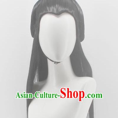 Chinese Cosplay Palace Princess Hair Accessories Ancient Swordswoman Front Lace Wigs Headwear Traditional Hanfu Qin Dynasty Female Hairpieces