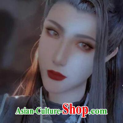 Handmade China Traditional Heaven Official Blessing Hairpieces Ancient Hanfu Prince Headdress Cosplay Swordsman Black Wigs
