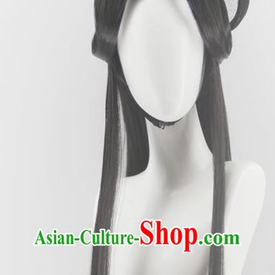 Chinese Ancient Princess Front Lace Wigs Headwear Traditional Song Dynasty Hanfu Hairpieces Cosplay Courtesan Li Shishi Hair Accessories
