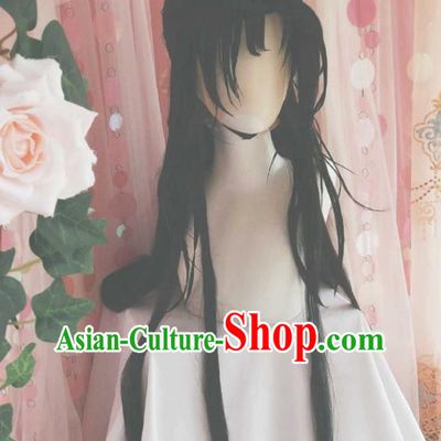 Handmade China Traditional Grandmaster of Demonic Cultivation Hairpieces Ancient Chivalrous Swordsman Headdress Cosplay Young Hero Wigs