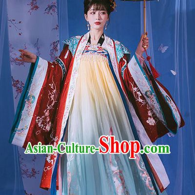 China Tang Dynasty Princess Historical Clothing Traditional Court Beauty Hanfu Dress Apparels Ancient Palace Lady Garment Costumes