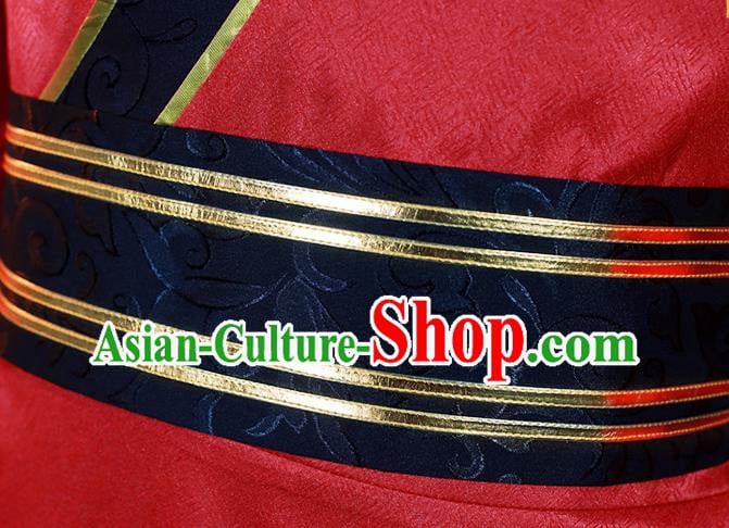 China Cosplay Swordsman Apparels Ancient Young Knight Red Clothing Traditional Wedding Garment Costumes China Cosplay Swordsman Apparels Ancient Young Knight Red Clothing Traditional Wedding Garment Costumes