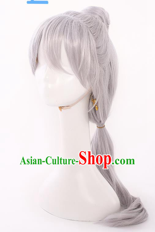 Handmade Demon Angel Grey Wigs Traditional Game Princess Hair Accessories Cosplay Fairy Hairpieces Handmade Demon Angel Grey Wigs Traditional Game Princess Hair Accessories Cosplay Fairy Hairpieces