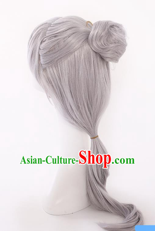 Handmade Demon Angel Grey Wigs Traditional Game Princess Hair Accessories Cosplay Fairy Hairpieces Handmade Demon Angel Grey Wigs Traditional Game Princess Hair Accessories Cosplay Fairy Hairpieces