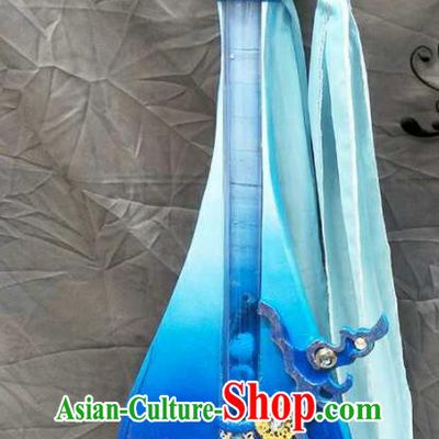 Custom Chinese Cosplay Performance Blue Shell Lute Puppet Show Pipa Props Handmade Swordsman Accessories