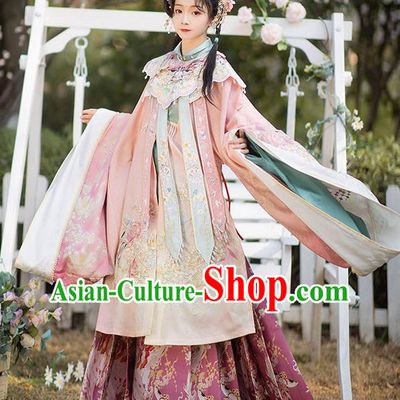 China Ming Dynasty Princess Hanfu Dress Traditional Historical Clothing Ancient Palace Beauty Garment Costumes