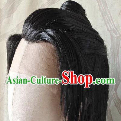 Chinese Traditional Hanfu Male Wigs Headdress Ancient Young Childe Hair Accessories Handmade Cosplay Swordsman Xie Yun Hairpieces