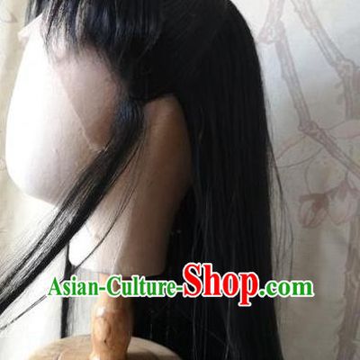 Chinese Ancient Noble Childe Hair Accessories Handmade Cosplay Scholar Hairpieces Drama A Dream in Red Mansions Jia Baoyu Front Lace Wigs Headdress