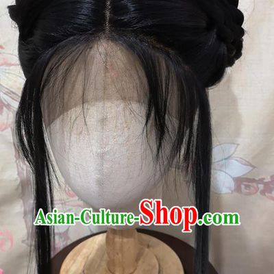 China Ancient Servant Girl Hairpieces Traditional Opera Young Lady Hair Accessories Cosplay Village Woman Bangs Wigs Headwear