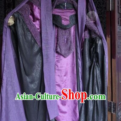 Custom Chinese Ancient Queen Clothing Cosplay Female Assassin Garment Costumes Puppet Show Yao Mingyue Purple Dress Outfits