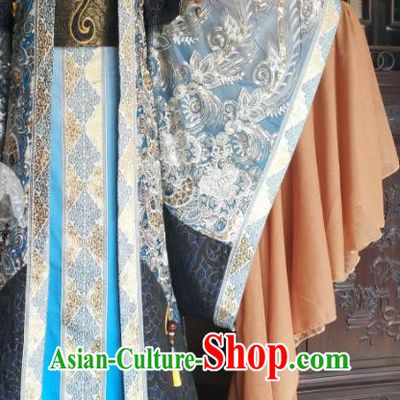 China Traditional Puppet Show Tan Wuyu Garment Costumes Cosplay Emperor Apparels Ancient Royal Highness Robe Clothing