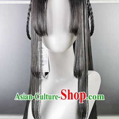 Chinese Cosplay Penglai Prince Hairpieces Traditional JX Online Young Knight Wigs Headdress Ancient Swordsman Hair Accessories