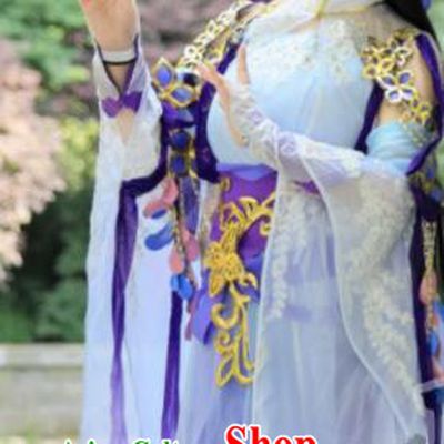 Custom Chinese Cosplay Imperial Consort Garment Costumes Traditional Ni Shui Han Li Shishi Lilac Dress Outfits Ancient Palace Beauty Clothing