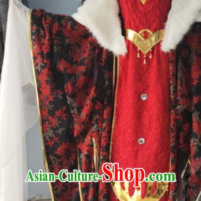 Custom Chinese Traditional Puppet Show Queen Red Dress Outfits Ancient Demon Empress Clothing Cosplay Monarchess Garment Costumes