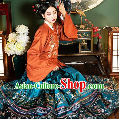China Ancient Court Woman Garment Costumes Ming Dynasty Palace Beauty Hanfu Dress Apparels Traditional Imperial Consort Historical Clothing