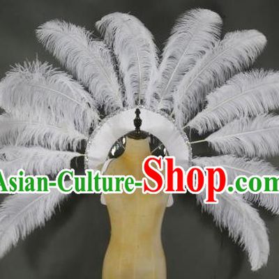 Top Brazilian Parade Back Accessories Halloween Catwalks Deluxe Decorations Miami Angel Props Stage Show White Feather Wings
