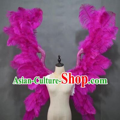 Top Stage Show Rosy Feather Butterfly Wings Brazilian Parade Back Accessories Samba Dance Deluxe Decorations Miami Angel Catwalks Props
