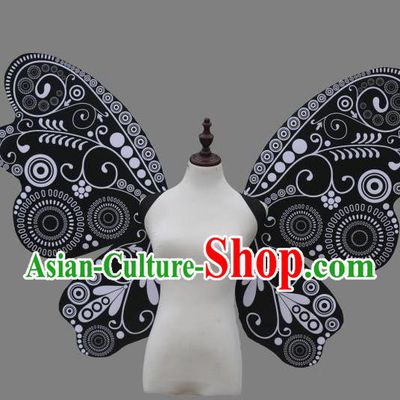 Top Samba Dance Decorations Miami Angel Catwalks Props Stage Show Black Butterfly Wings Brazilian Parade Back Accessories