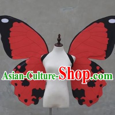 Top Stage Show Red Butterfly Wings Brazilian Parade Back Accessories Samba Dance Decorations Miami Angel Catwalks Props