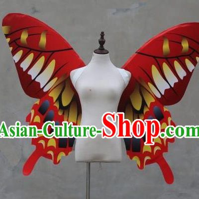 Top Miami Catwalks Angel Props Stage Show Red Butterfly Wings Brazilian Parade Back Accessories Opening Dance Decorations