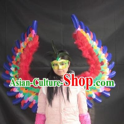 Top Brazil Parade Decorations Miami Catwalks Angel Props Stage Show Colorful Feather Wings Opening Dance Back Accessories