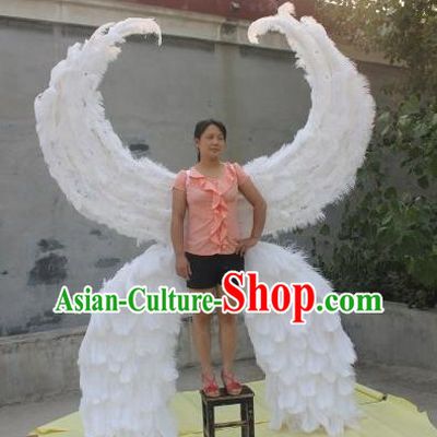 Top Stage Show White Feather Wings Opening Dance Back Accessories Brazil Parade Decorations Miami Catwalks Angel Props