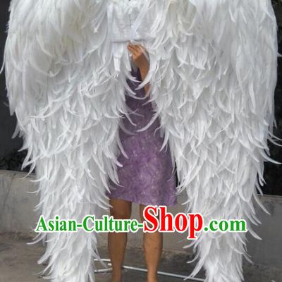 Top Stage Show Deluxe White Feather Wings Opening Dance Back Accessories Halloween Cosplay Performance Decorations Miami Angel Catwalks Giant Props