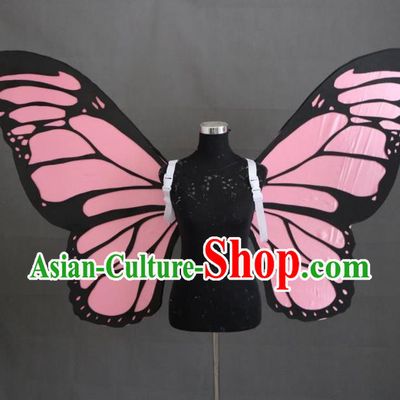 Top Brazil Parade Back Decorations Catwalks Angel Props Stage Show Pink Butterfly Wings Cosplay Fairy Accessories
