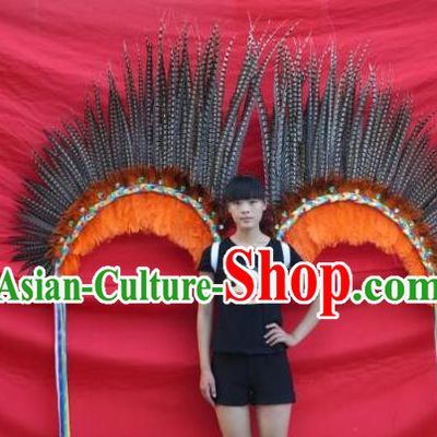 Top Brazil Parade Decorations Miami Angel Catwalks Props Stage Show Deluxe Feather Wings Opening Dance Back Accessories