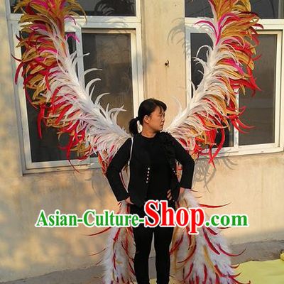 Top Opening Dance Back Accessories Brazil Parade Decorations Miami Angel Catwalks Props Stage Show Deluxe Feather Wings