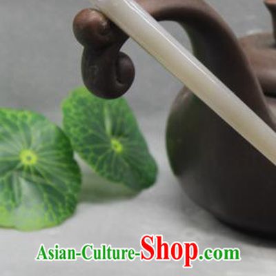 China Handmade Cheongsam Hair Accessories Traditional Jade Carving Peony Hairpin Ancient Princess Hair Stick