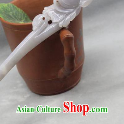China Ancient Princess Hair Stick Handmade Cheongsam Hair Accessories Traditional Jade Carving Peony Hairpin