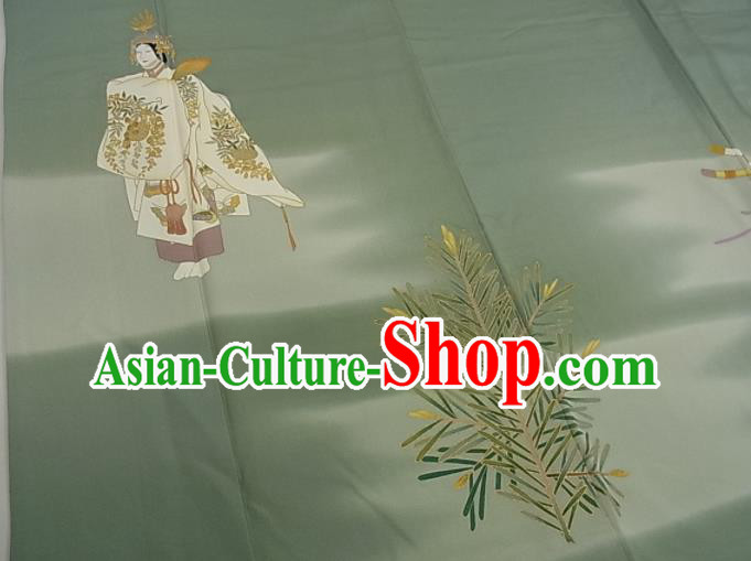 Japanese Female Green Yukata Dress Traditional Festival Clothing Classical Palace Lady Pattern Tsukesage Kimono Japanese Female Green Yukata Dress Traditional Festival Clothing Classical Palace Lady Pattern Tsukesage Kimono