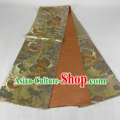 Japanese Traditional Yukata Robe Nishijin Girdle Accessories Classical Butterfly Pattern Kimono Belt Handmade Brocade Waistband